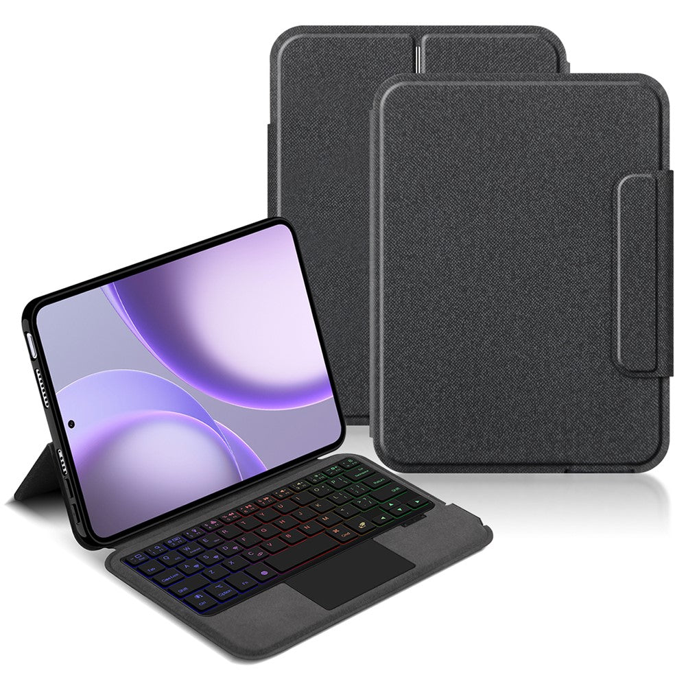 Läderfodral till Oppo Pad Mini + Pekplatta, Bluetooth-kompatibelt tangentbord med bakgrundsbelysning