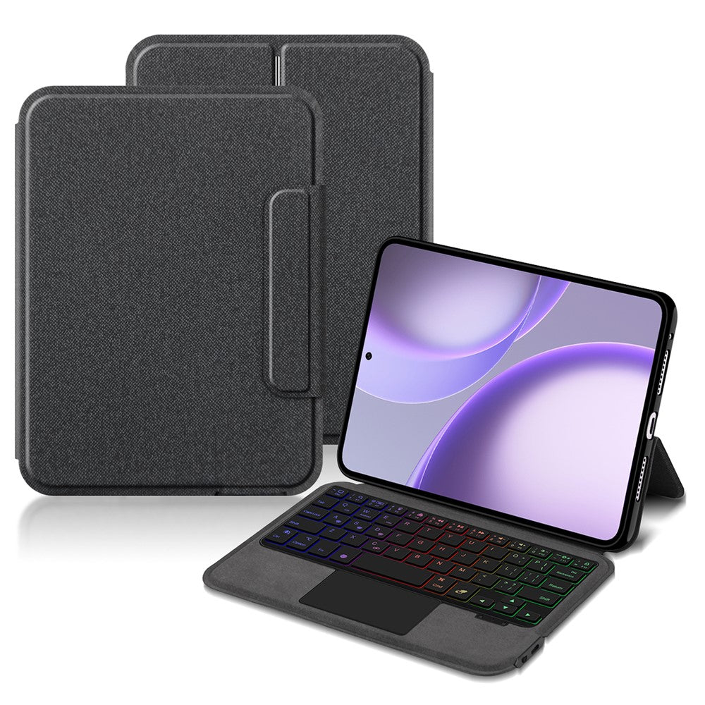 Läderfodral till Oppo Pad Mini + Pekplatta, Bluetooth-kompatibelt tangentbord med bakgrundsbelysning