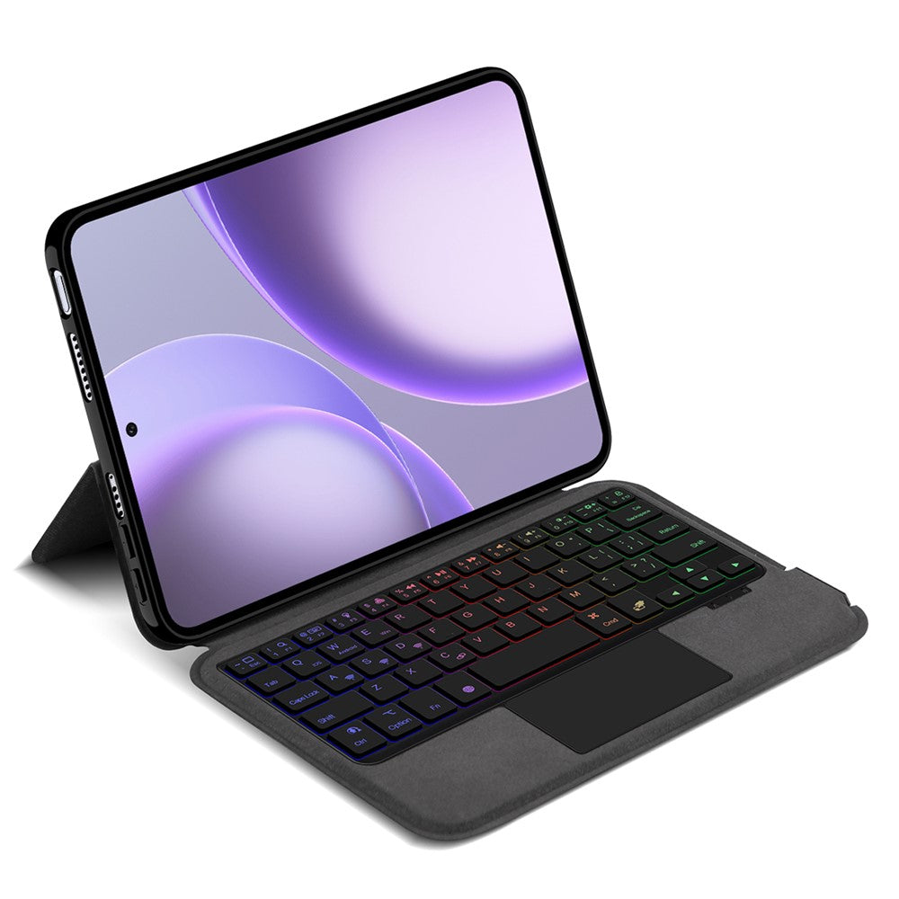 Läderfodral till Oppo Pad Mini + Pekplatta, Bluetooth-kompatibelt tangentbord med bakgrundsbelysning