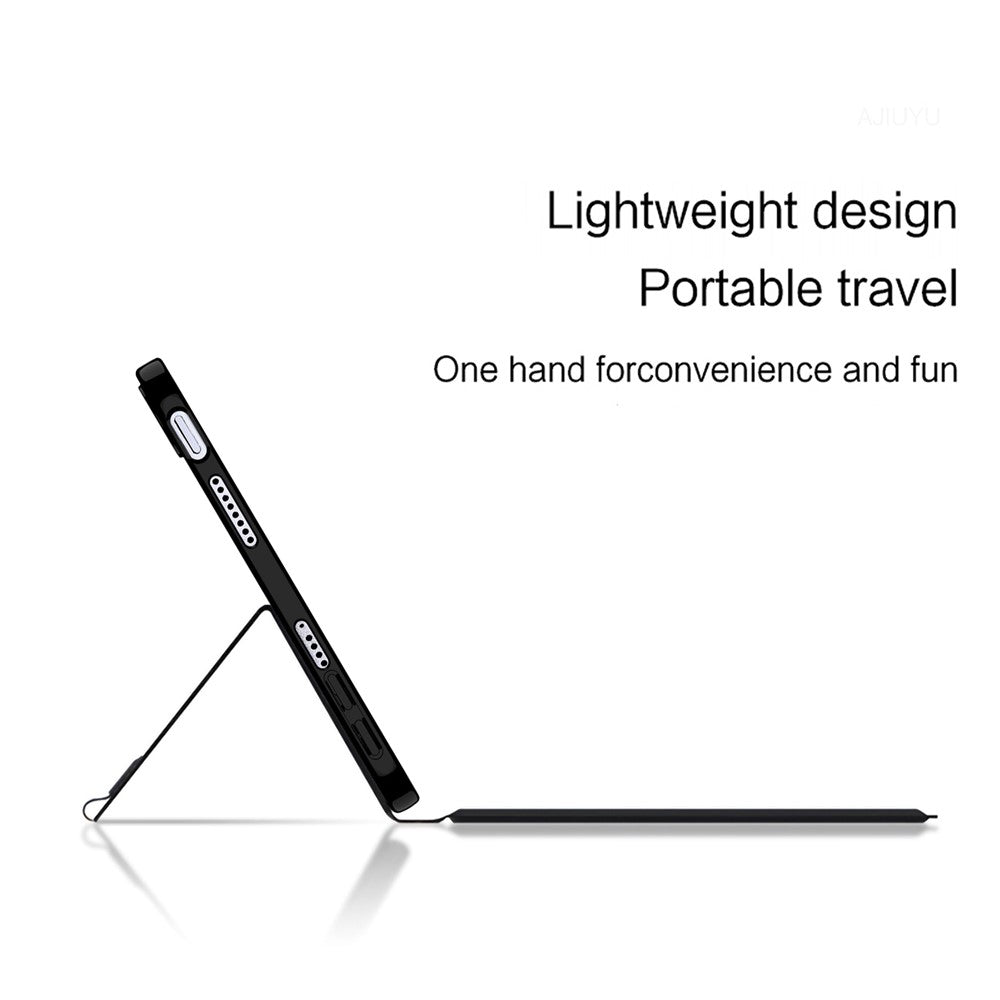 Läderfodral till Oppo Pad Mini + Pekplatta, Bluetooth-kompatibelt tangentbord med bakgrundsbelysning