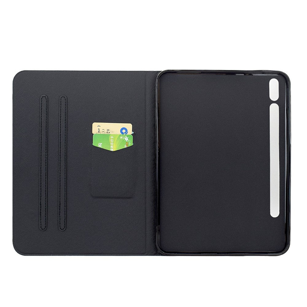 Til Samsung Galaxy Tab S9+ Etui, Mønsterprintet Stativ Læder Tablet Cover med Kortlommer