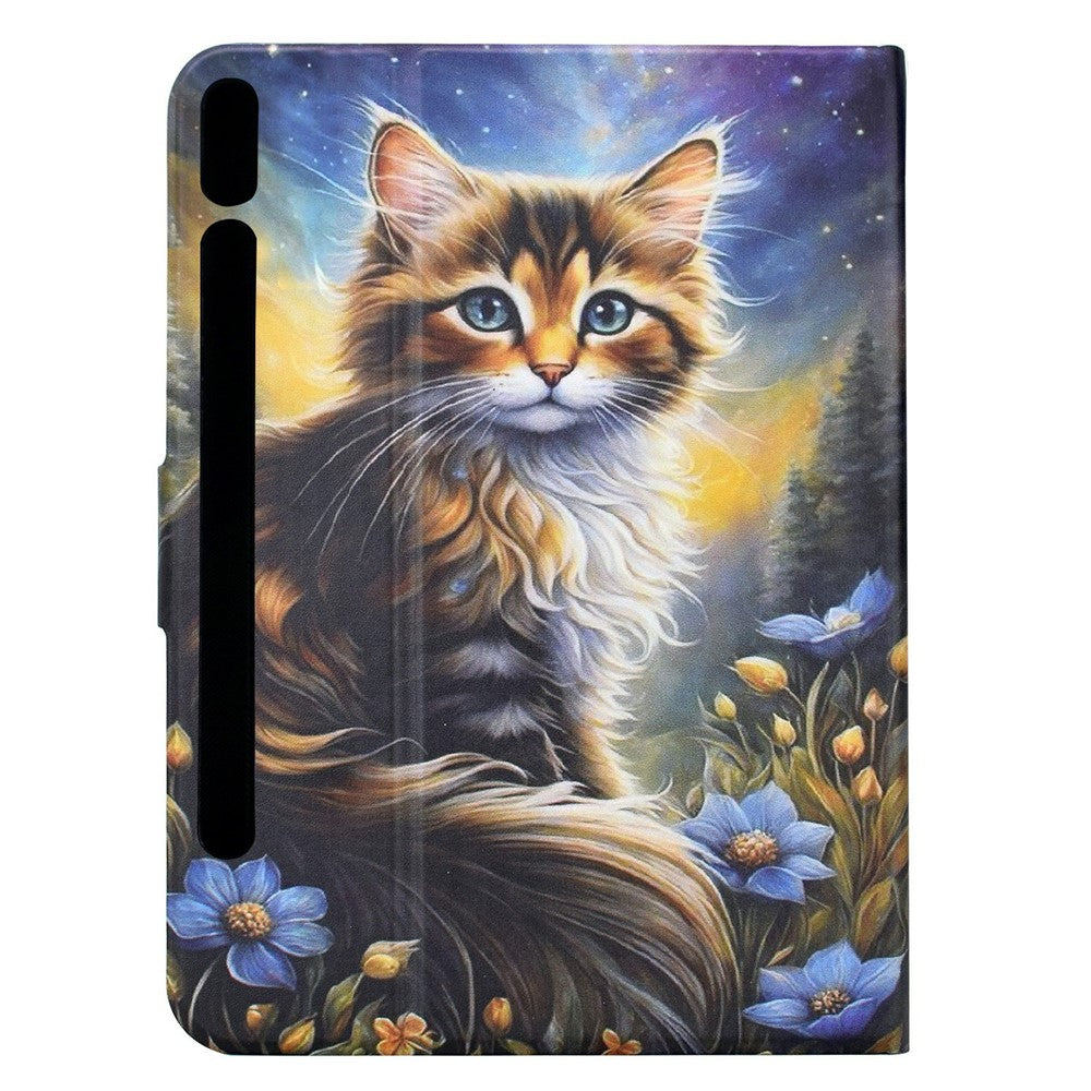 Til Samsung Galaxy Tab S9+ Etui, Mønsterprintet Stativ Læder Tablet Cover med Kortlommer