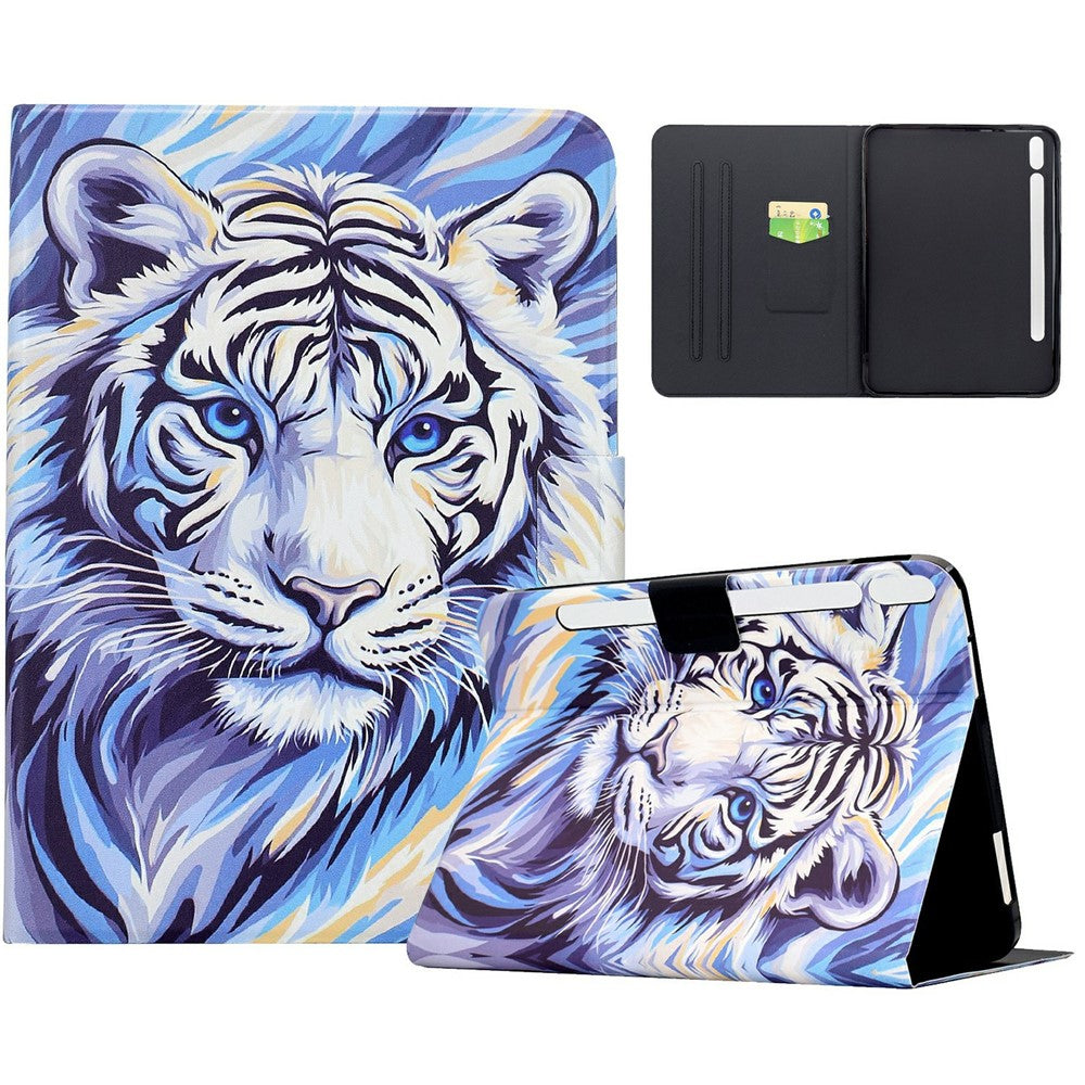 Til Samsung Galaxy Tab S9+ Etui, Mønsterprintet Stativ Læder Tablet Cover med Kortlommer