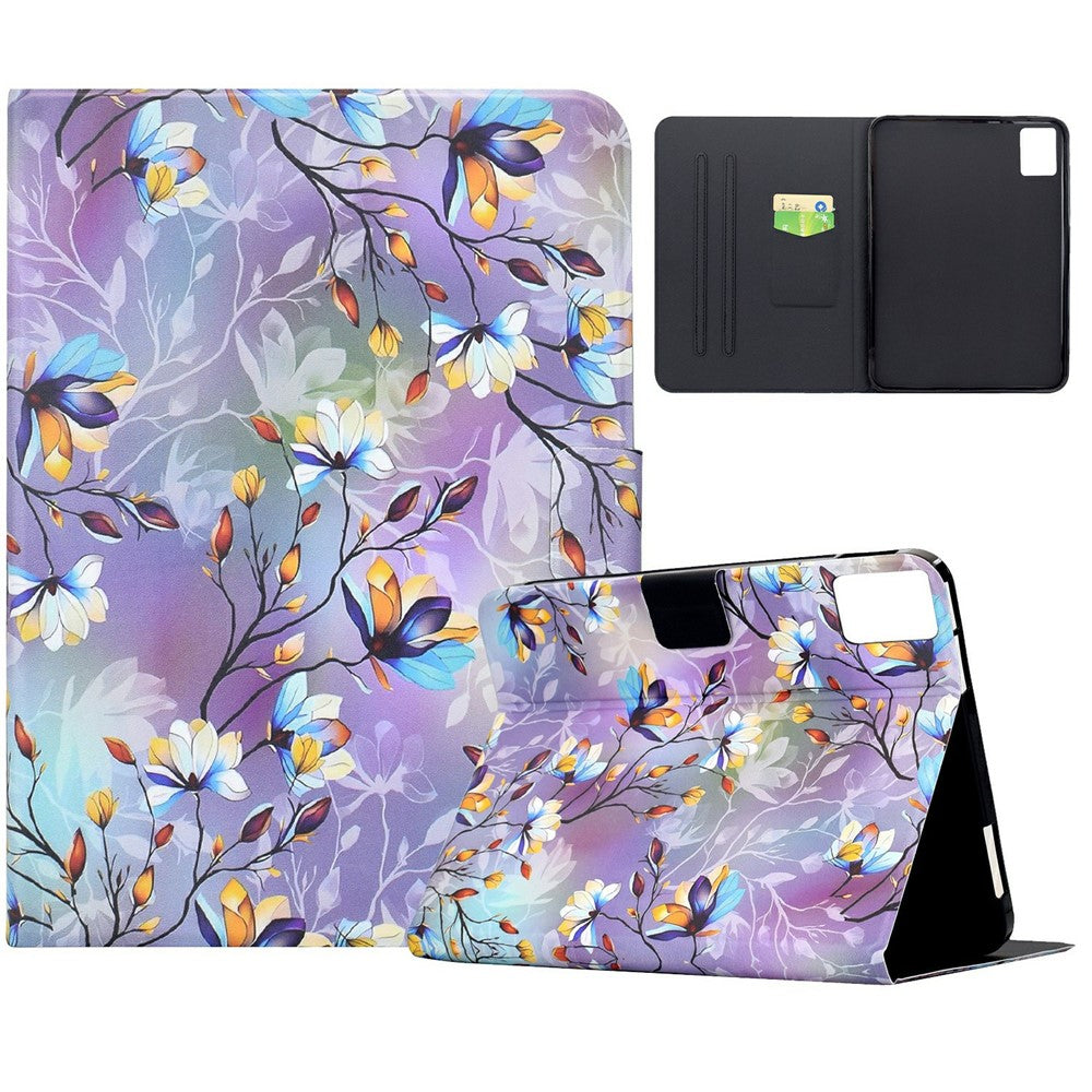 For Lenovo Xiaoxin Pad 11 2025 Case Pattern Printing Stand Leather Tablet Cover with Card Slots