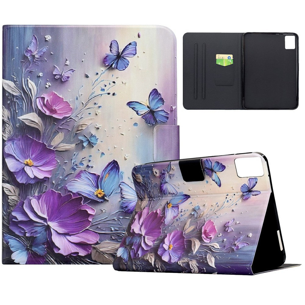 For Lenovo Xiaoxin Pad 11 2025 Case Pattern Printing Stand Leather Tablet Cover with Card Slots