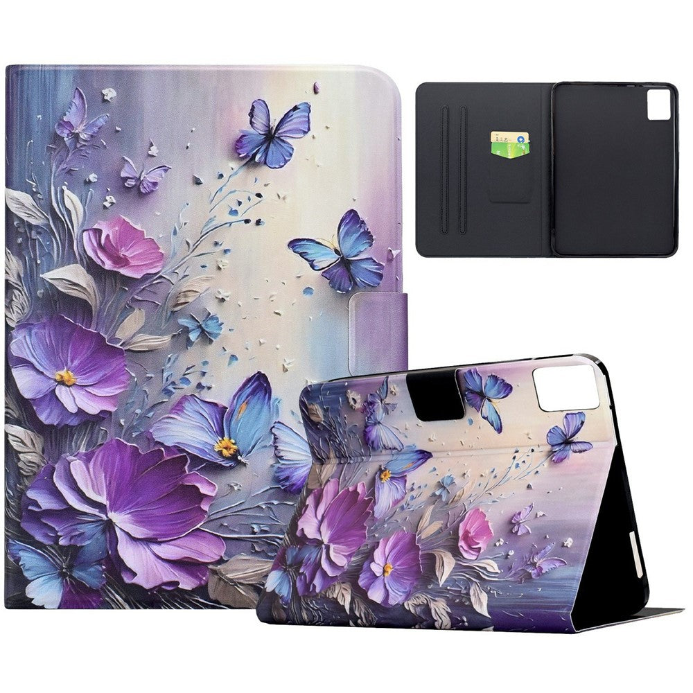 For Lenovo Xiaoxin Pad 12.1 (2025) Case Pattern Printing Stand Leather Tablet Cover with Card Slots