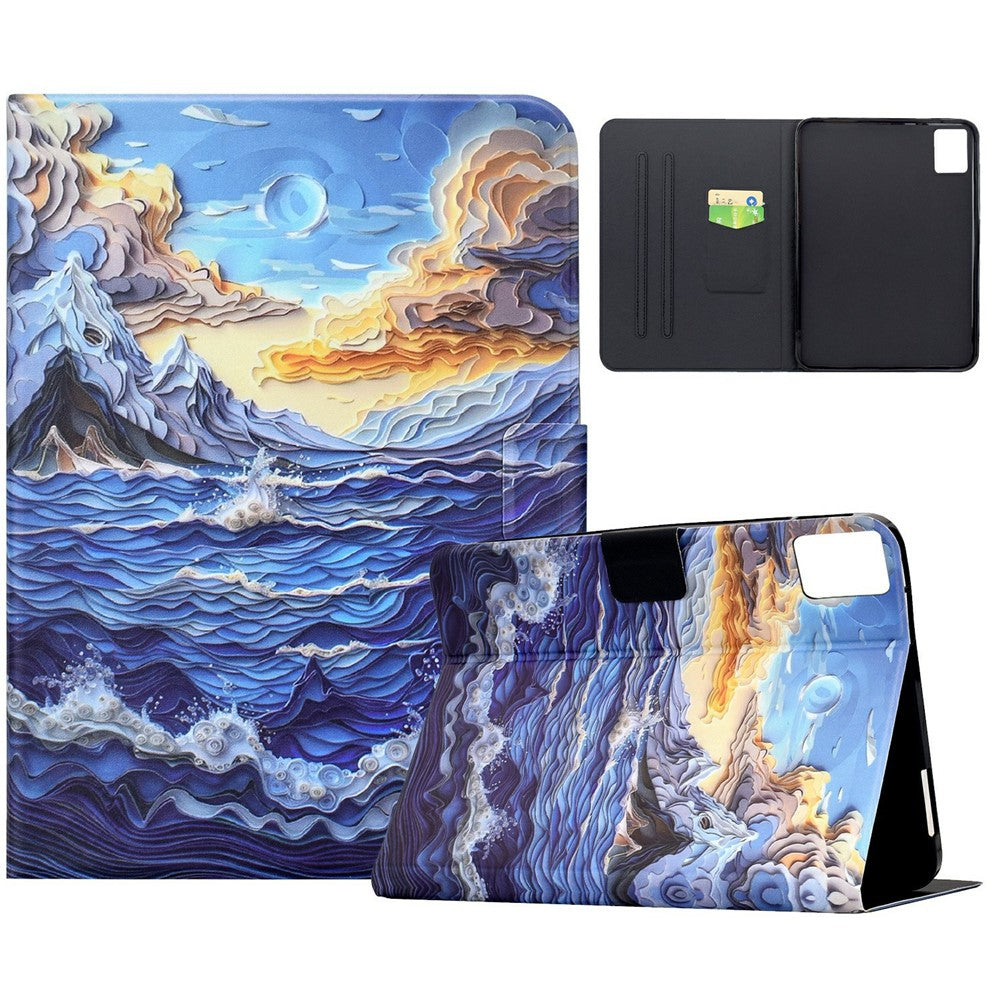For Lenovo Xiaoxin Pad 12.1 (2025) Case Pattern Printing Stand Leather Tablet Cover with Card Slots
