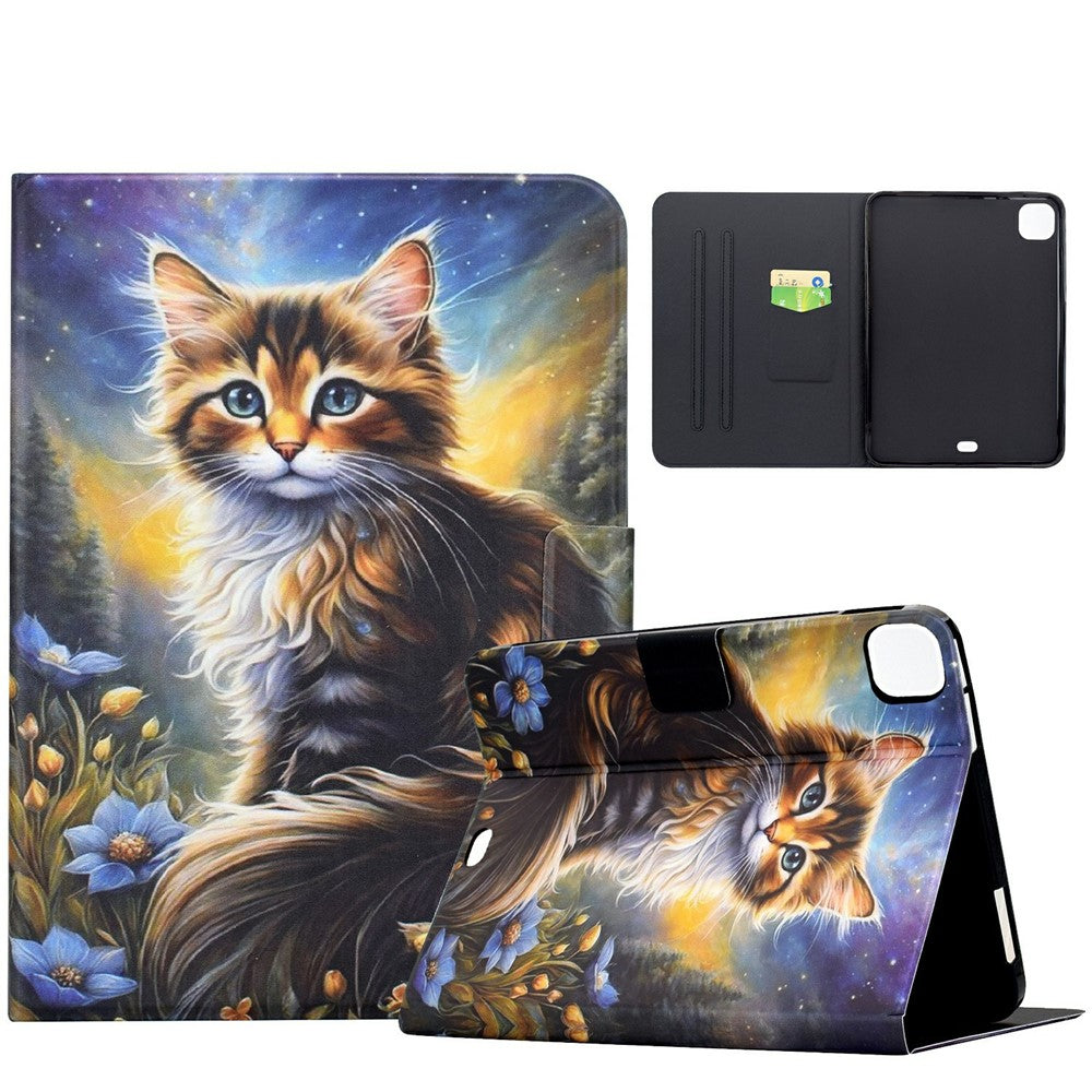 For Xiaomi Pad 7 / Pad 7 Pro Case Pattern Printing Stand Leather Tablet Cover with Card Slots