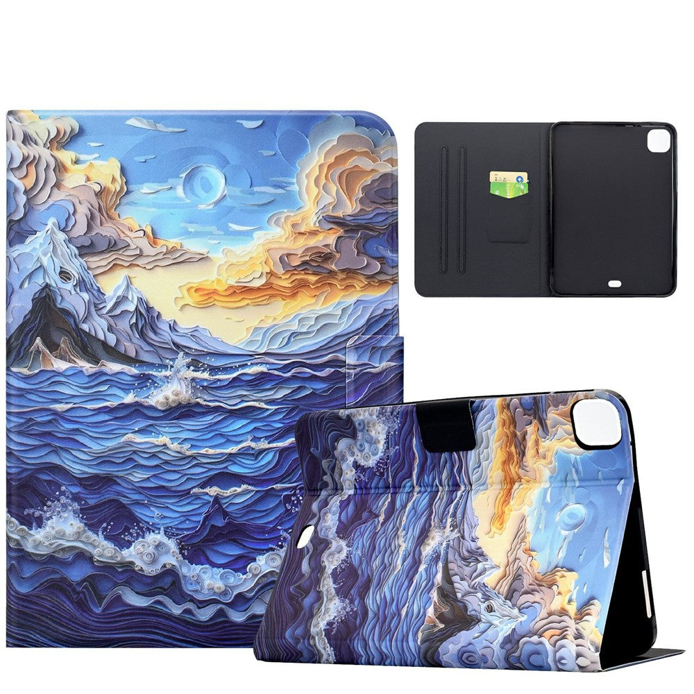 For Xiaomi Pad 7 / Pad 7 Pro Case Pattern Printing Stand Leather Tablet Cover with Card Slots