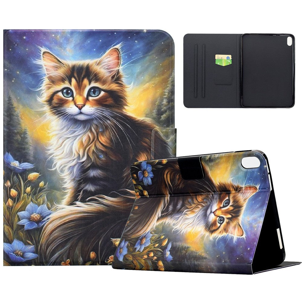 For Honor Pad X8b / Pad X8a Case Pattern Printing Stand Leather Tablet Cover with Card Slots