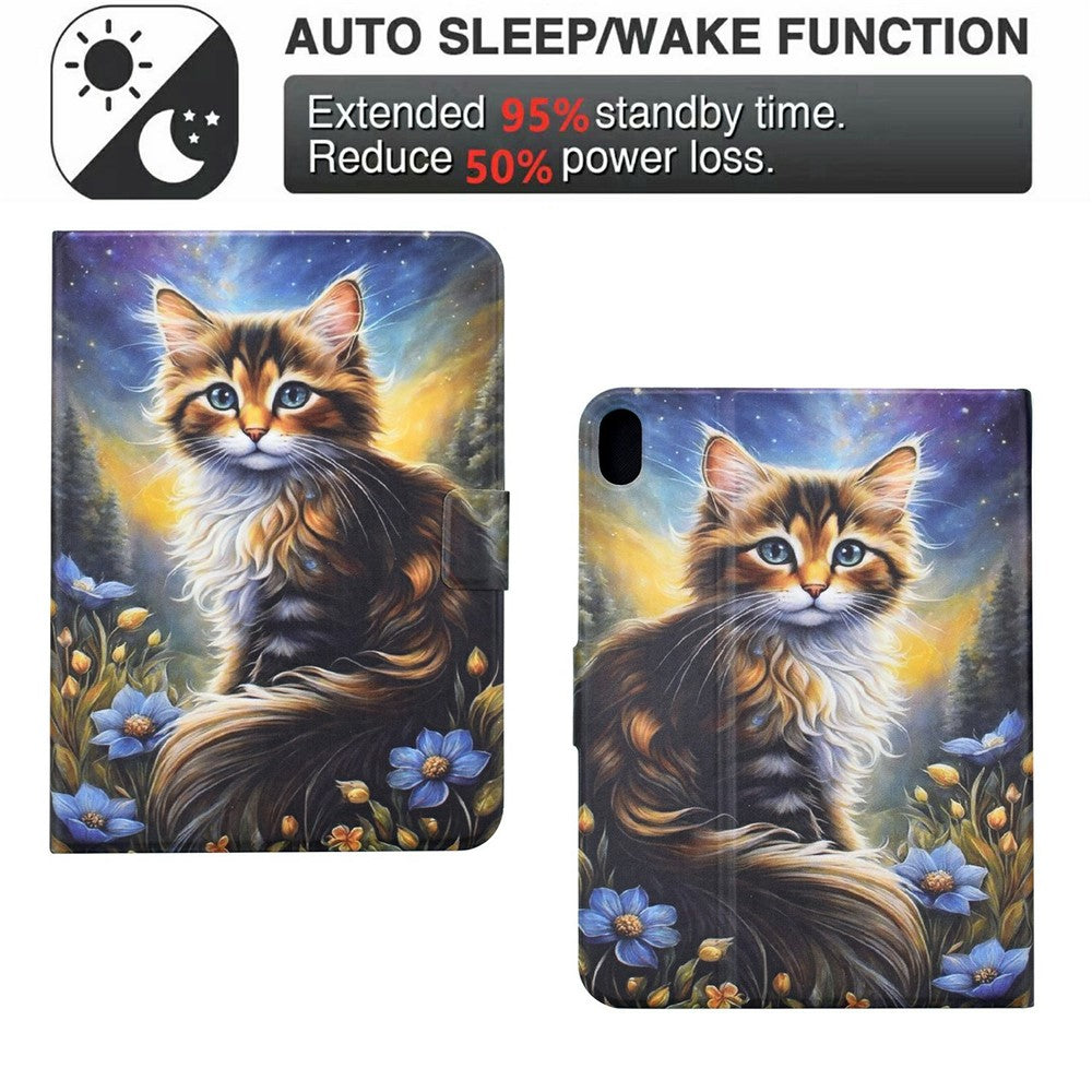 For Honor Pad X8b / Pad X8a Case Pattern Printing Stand Leather Tablet Cover with Card Slots