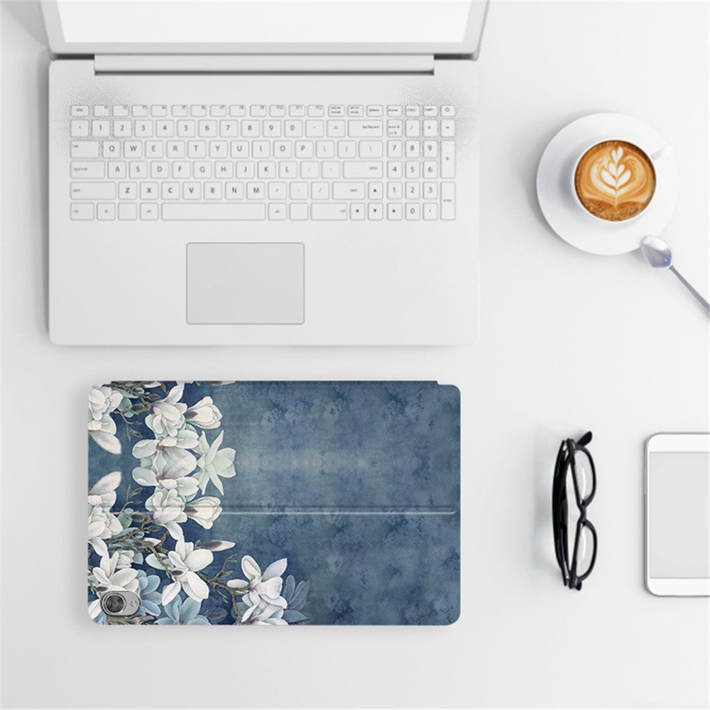 For Lenovo Tab M10 TB-X605F / X505 10.1-inch Well-protected Flower Pattern Printed Tablet Case Leather + TPU Anti-drop Folio Flip Cover with Stand