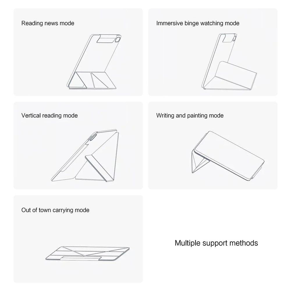 For Oppo Pad 5 Pro Y-type Stand Cover Anti-scratch Magnetic PU Leather Tablet Case
