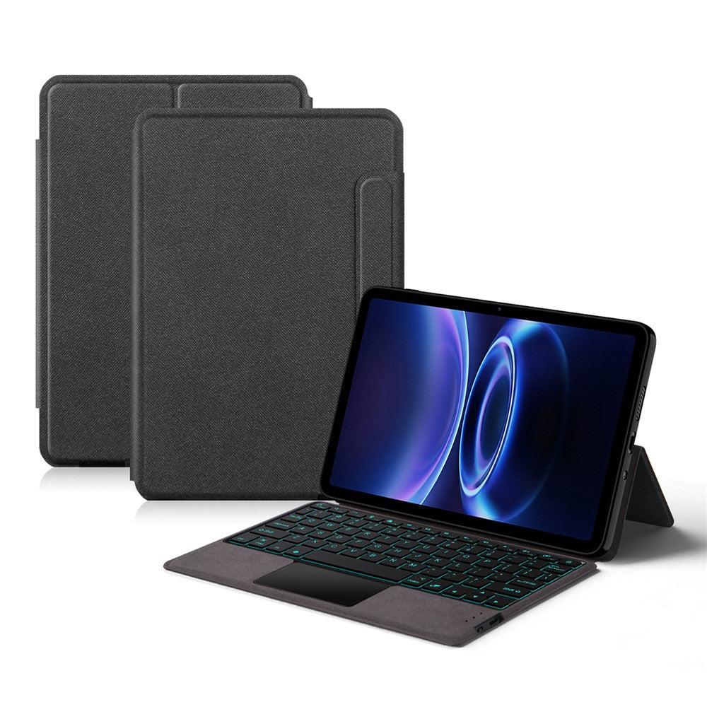 For Xiaomi Redmi Pad 2 SE Leather Case + Touchpad Bluetooth-Compatible Keyboard with Backlit