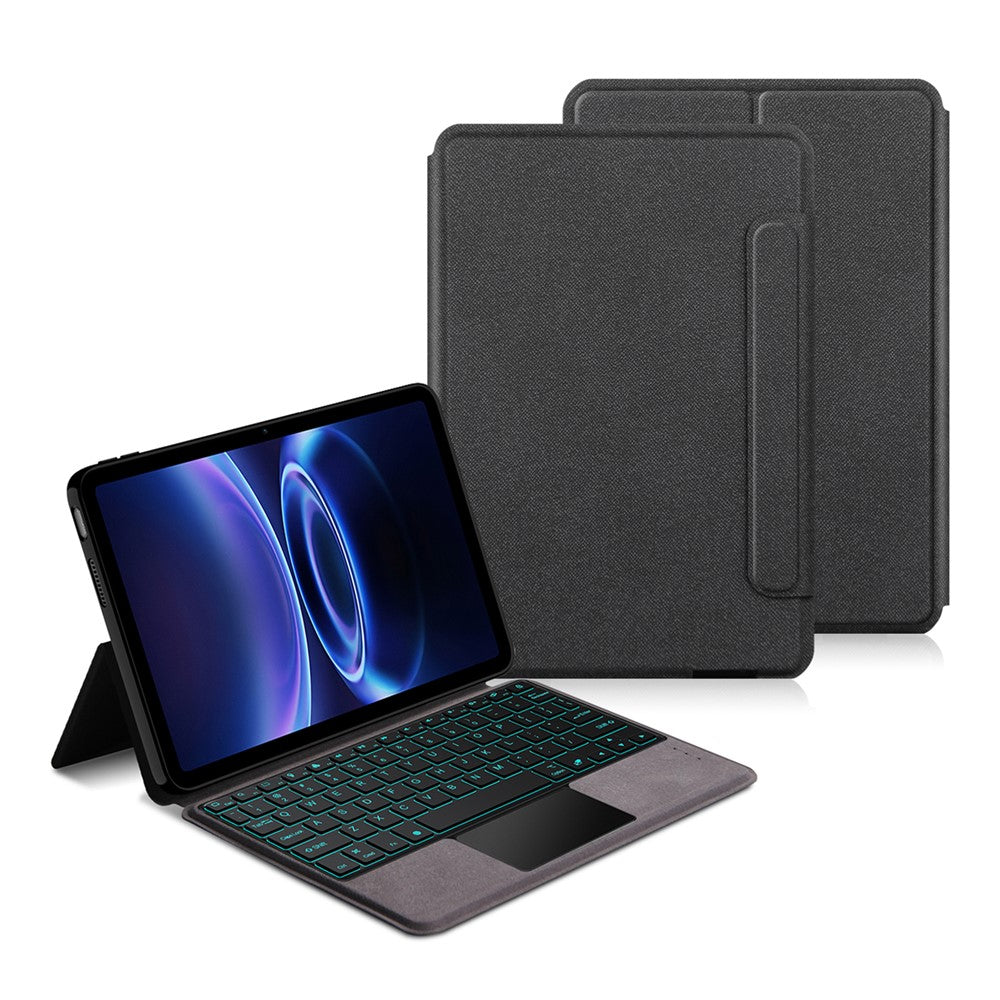For Xiaomi Redmi Pad 2 SE Leather Case + Touchpad Bluetooth-Compatible Keyboard with Backlit