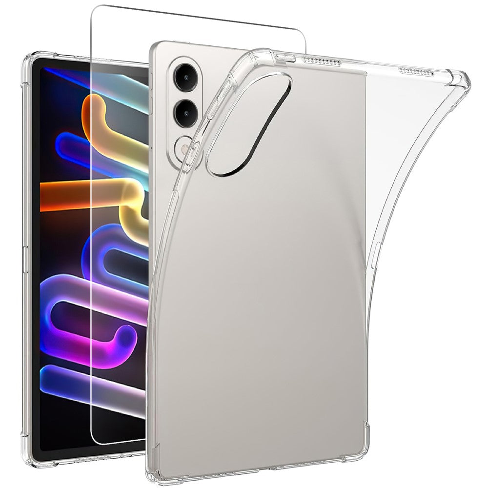 For Lenovo Yoga Tab 11.1 Case TPU Drop-Resistant Clear Tablet Cover + Tempered Glass Screen Film