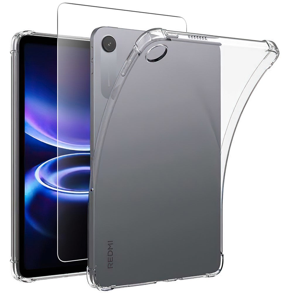 For Xiaomi Redmi Pad 2 9.7  /  Pad 2 SE Case TPU Drop-Resistant Clear Tablet Cover + Tempered Glass Screen Film