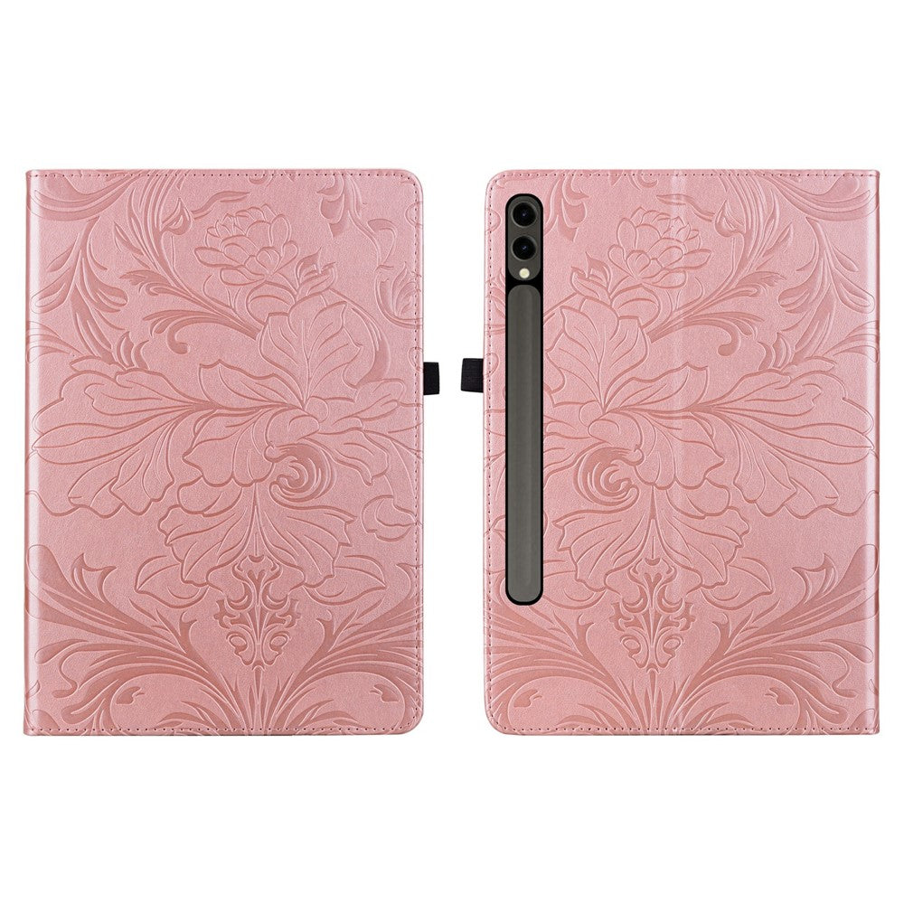 Tablet Case For Samsung Galaxy Tab S10+ / S9+ / S9 FE+ / S8+ Floral Pattern Folio PU Leather Cover with Card Slots