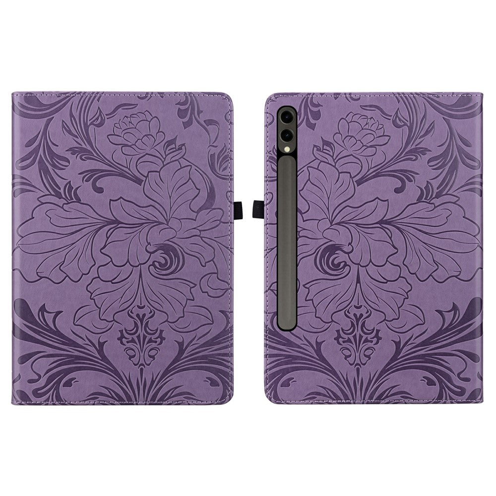 Tablet Case For Samsung Galaxy Tab S10+ / S9+ / S9 FE+ / S8+ Floral Pattern Folio PU Leather Cover with Card Slots