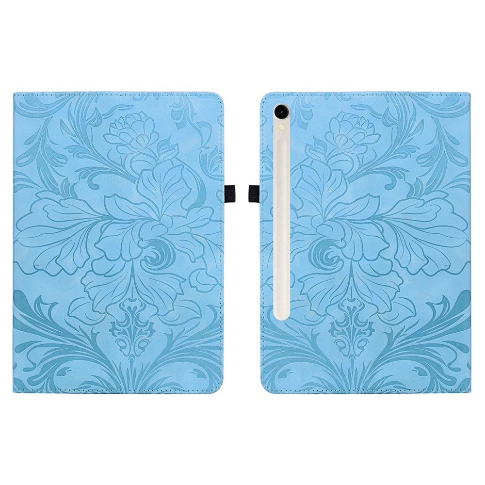 For Samsung Galaxy Tab S10 FE+ Case Floral Pattern Folio PU Leather Tablet Cover with Card Slots