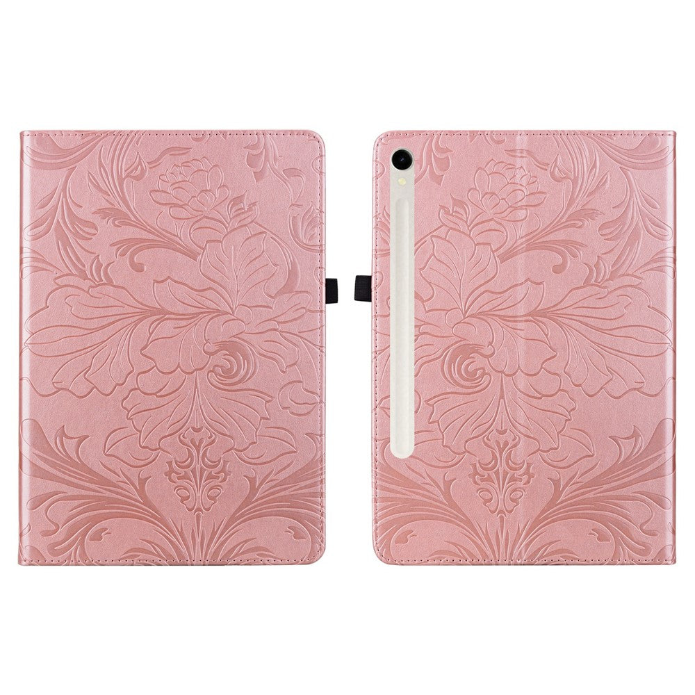For Samsung Galaxy Tab S10 FE+ Case Floral Pattern Folio PU Leather Tablet Cover with Card Slots