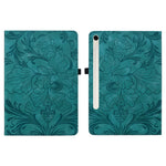 For Samsung Galaxy Tab S10 FE+ Case Floral Pattern Folio PU Leather Tablet Cover with Card Slots