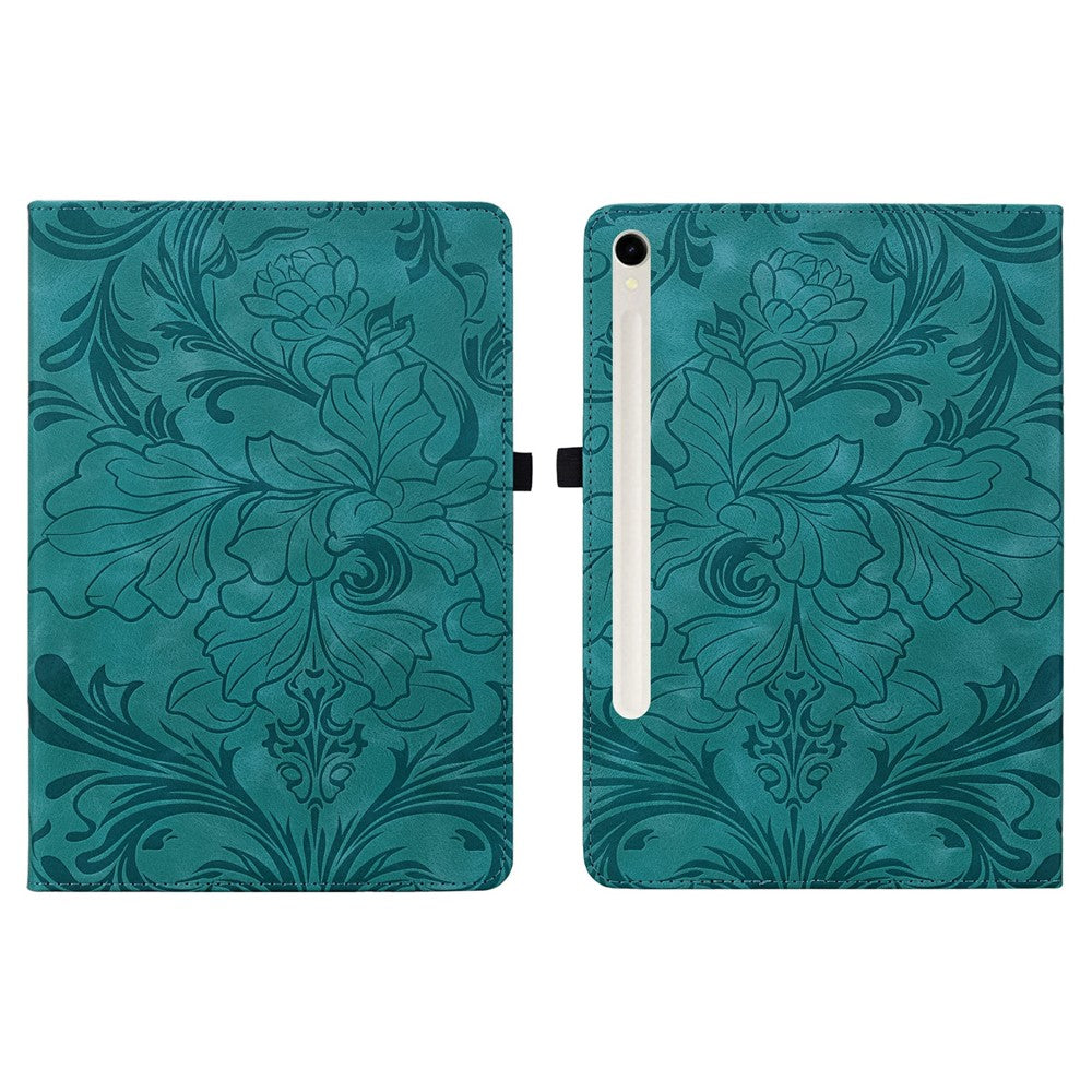 For Samsung Galaxy Tab S10 FE+ Case Floral Pattern Folio PU Leather Tablet Cover with Card Slots