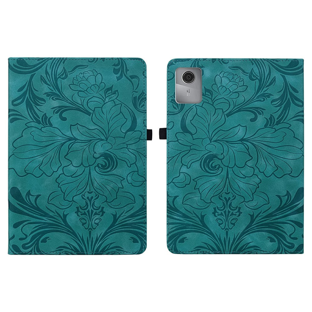 For Lenovo Tab M11 / Xiaoxin Pad 11 2024 Case Floral Pattern Folio PU Leather Tablet Cover with Card Slots