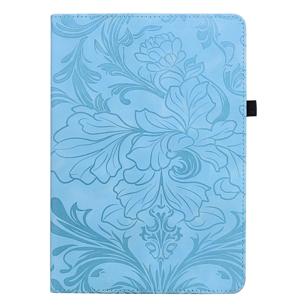 Lenovo Tab M9-skal i blommönster, PU-läder och surfplatta med kortplatser