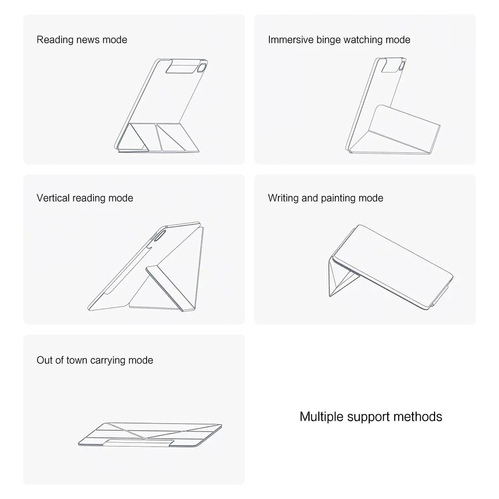 For OnePlus Pad 3 Pro Y-type Stand Cover Anti-scratch Magnetic PU Leather Tablet Case