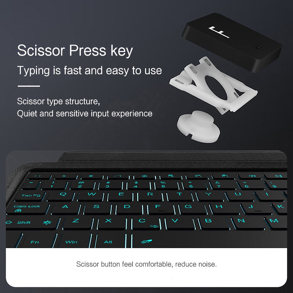 For OnePlus Pad 3 Pro Leather Case + Bluetooth-Compatible Keyboard with Backlight Trackpad