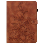 For Oppo Pad Mini Case Lily Flower Imprint Card Slots Leather Tablet Cover