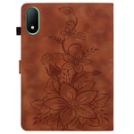 For Oppo Pad Mini Case Lily Flower Imprint Card Slots Leather Tablet Cover