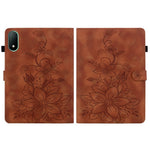 For Oppo Pad Mini Case Lily Flower Imprint Card Slots Leather Tablet Cover