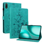 For Oppo Pad Mini Case Lily Flower Imprint Card Slots Leather Tablet Cover