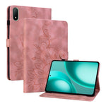 For Oppo Pad Mini Case Lily Flower Imprint Card Slots Leather Tablet Cover