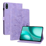 For Oppo Pad Mini Case Lily Flower Imprint Card Slots Leather Tablet Cover