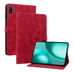 For Oppo Pad Mini Case Lily Flower Imprint Card Slots Leather Tablet Cover
