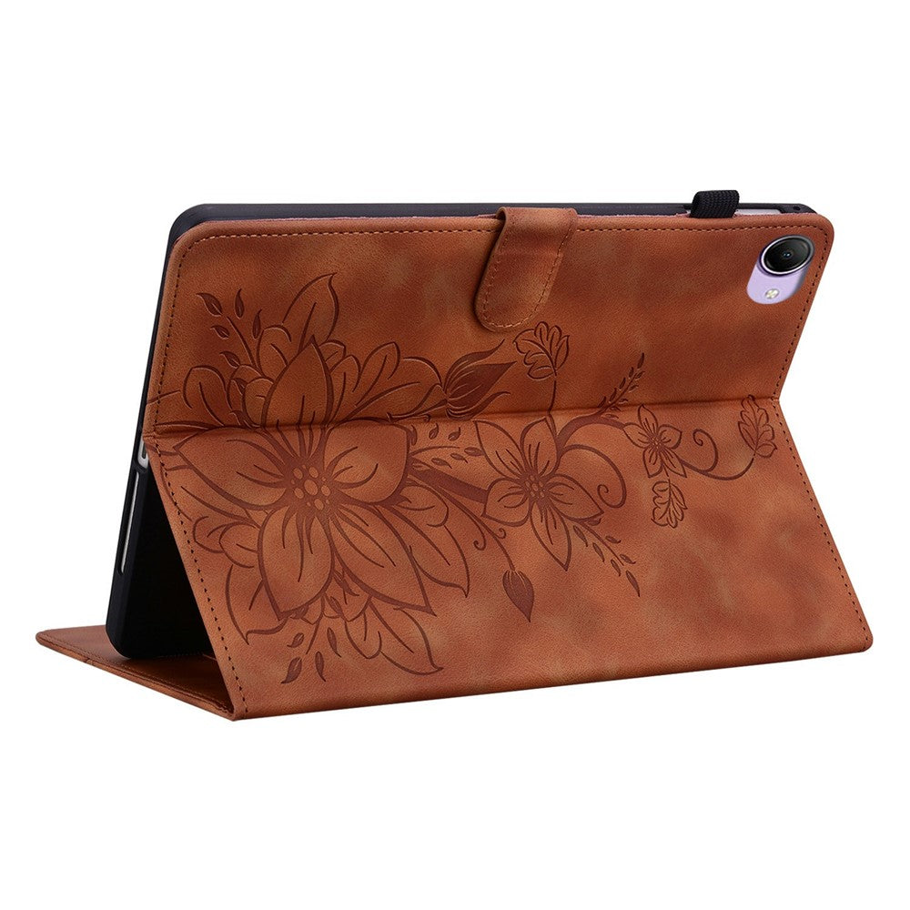 For Xiaomi Redmi K Pad 2 Case Lily Flower Imprint Card Slots Leather Tablet Cover