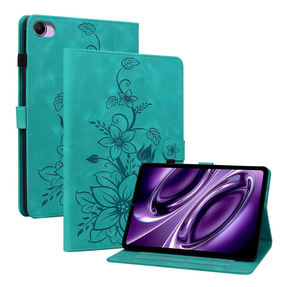 For Xiaomi Redmi K Pad 2 Case Lily Flower Imprint Card Slots Leather Tablet Cover