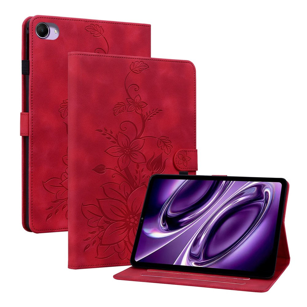 For Xiaomi Redmi K Pad 2 Case Lily Flower Imprint Card Slots Leather Tablet Cover