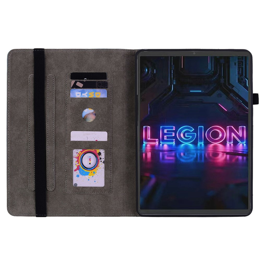 For Lenovo Tab Gen 5 / Legion Y700 (Gen 5) Case Card Holder Anti-Scratch Leather Cover Rose Flower Imprint