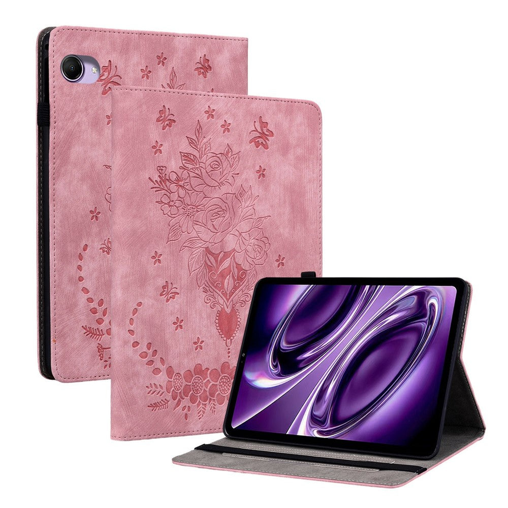 For Xiaomi Redmi K Pad 2 Case Card Holder Anti-Scratch Leather Cover Rose Flower Imprint