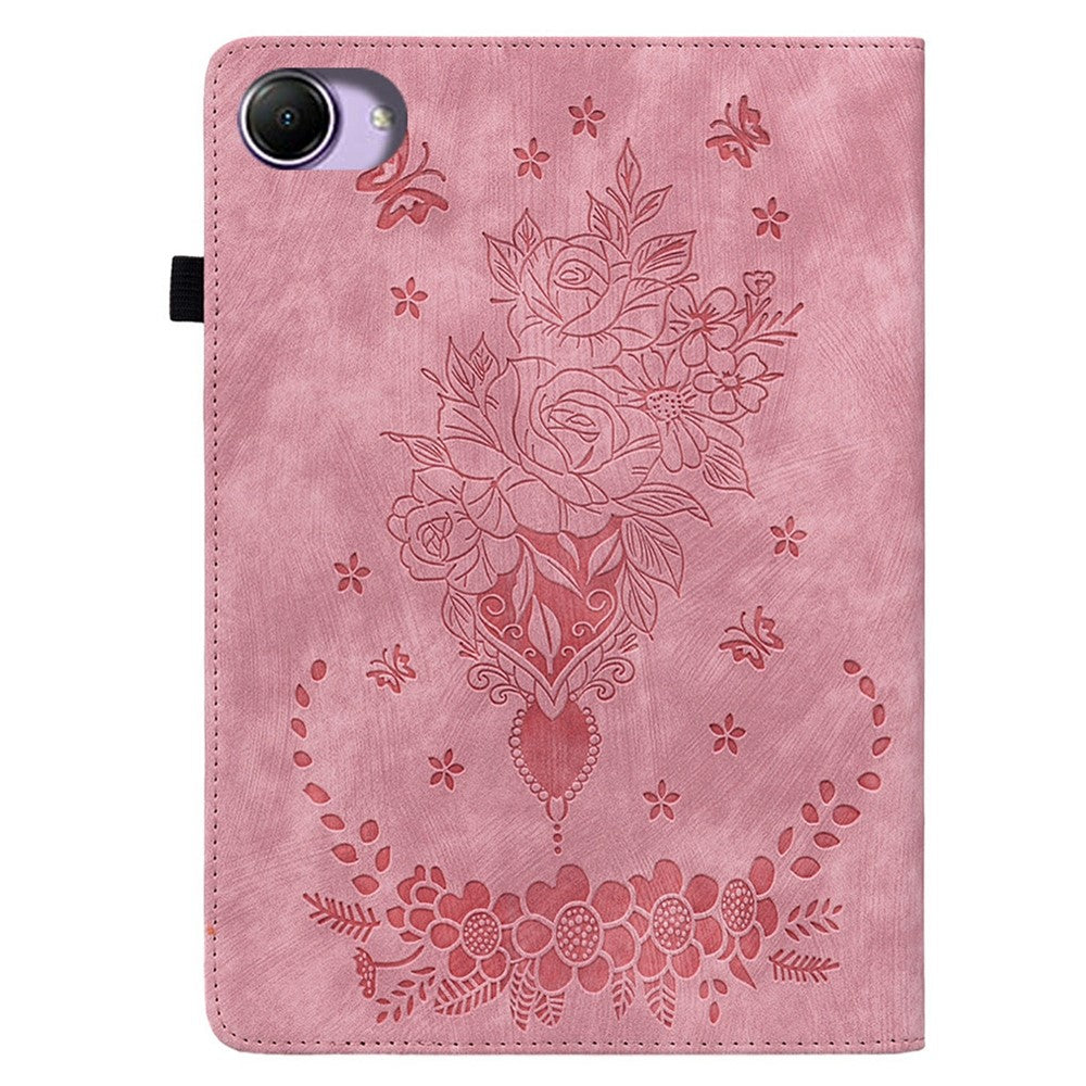 For Xiaomi Redmi K Pad 2 Case Card Holder Anti-Scratch Leather Cover Rose Flower Imprint