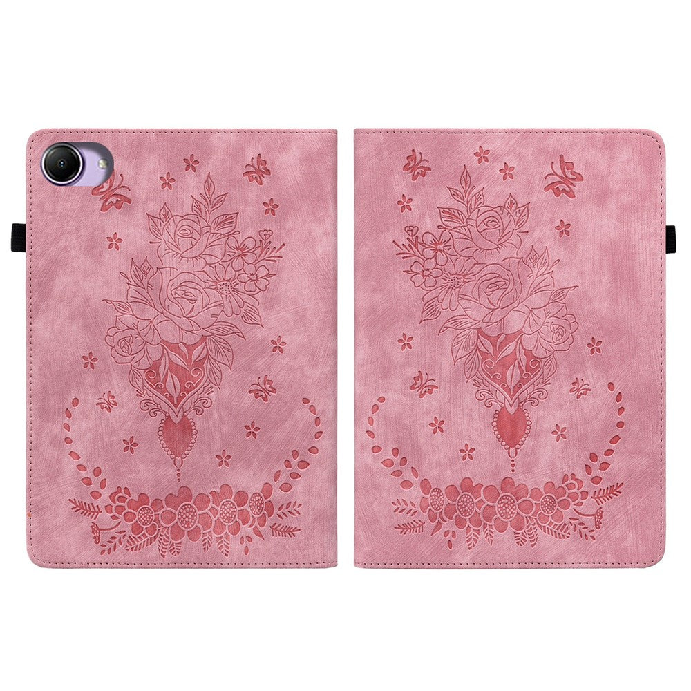For Xiaomi Redmi K Pad 2 Case Card Holder Anti-Scratch Leather Cover Rose Flower Imprint