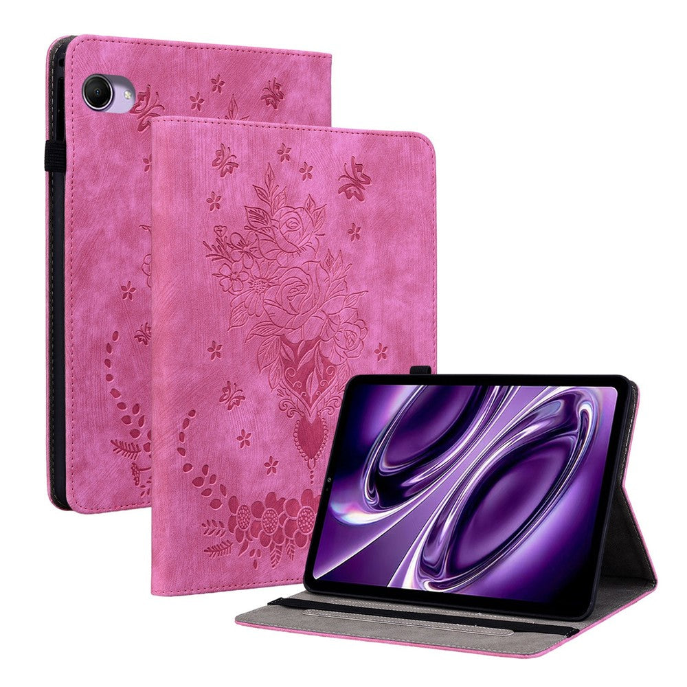 For Xiaomi Redmi K Pad 2 Case Card Holder Anti-Scratch Leather Cover Rose Flower Imprint