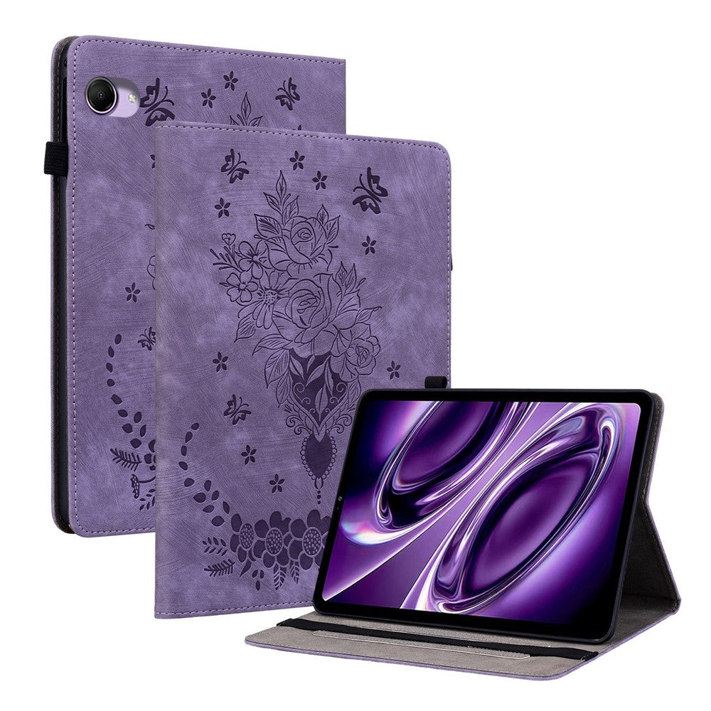 For Xiaomi Redmi K Pad 2 Case Card Holder Anti-Scratch Leather Cover Rose Flower Imprint