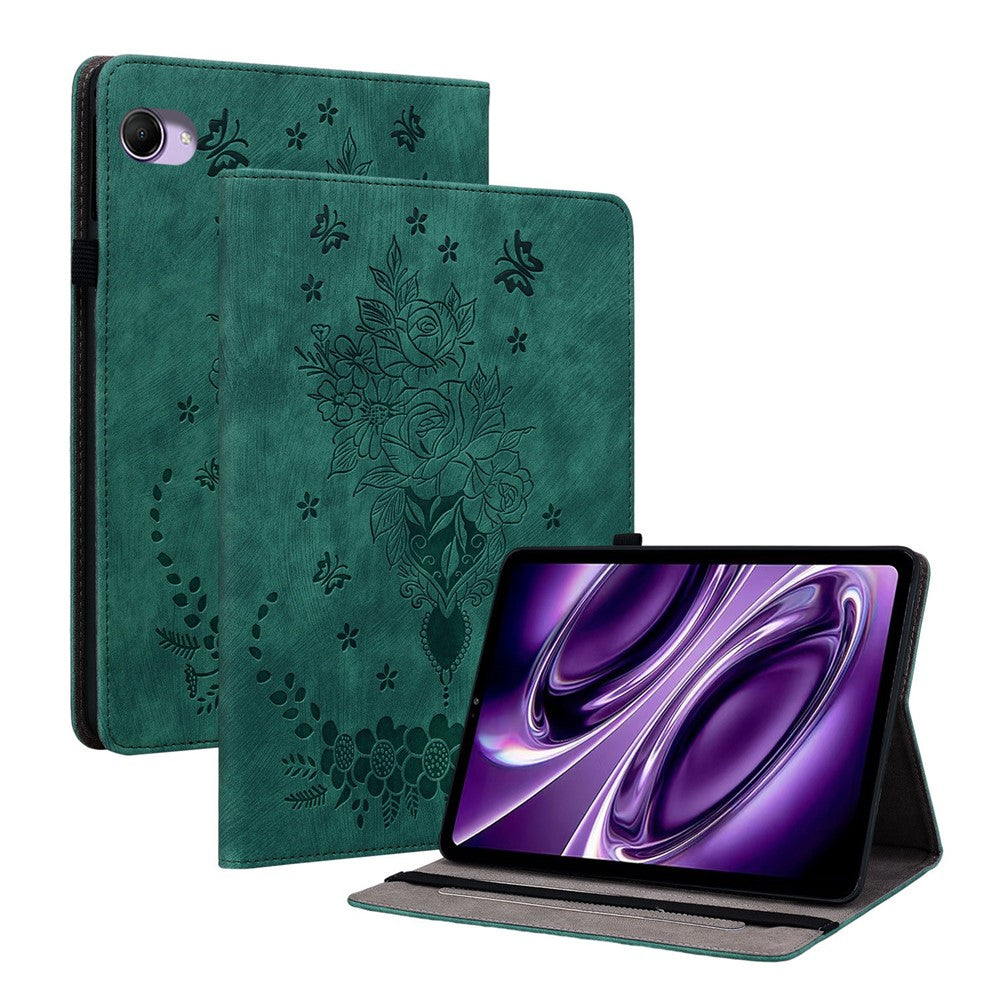 For Xiaomi Redmi K Pad 2 Case Card Holder Anti-Scratch Leather Cover Rose Flower Imprint