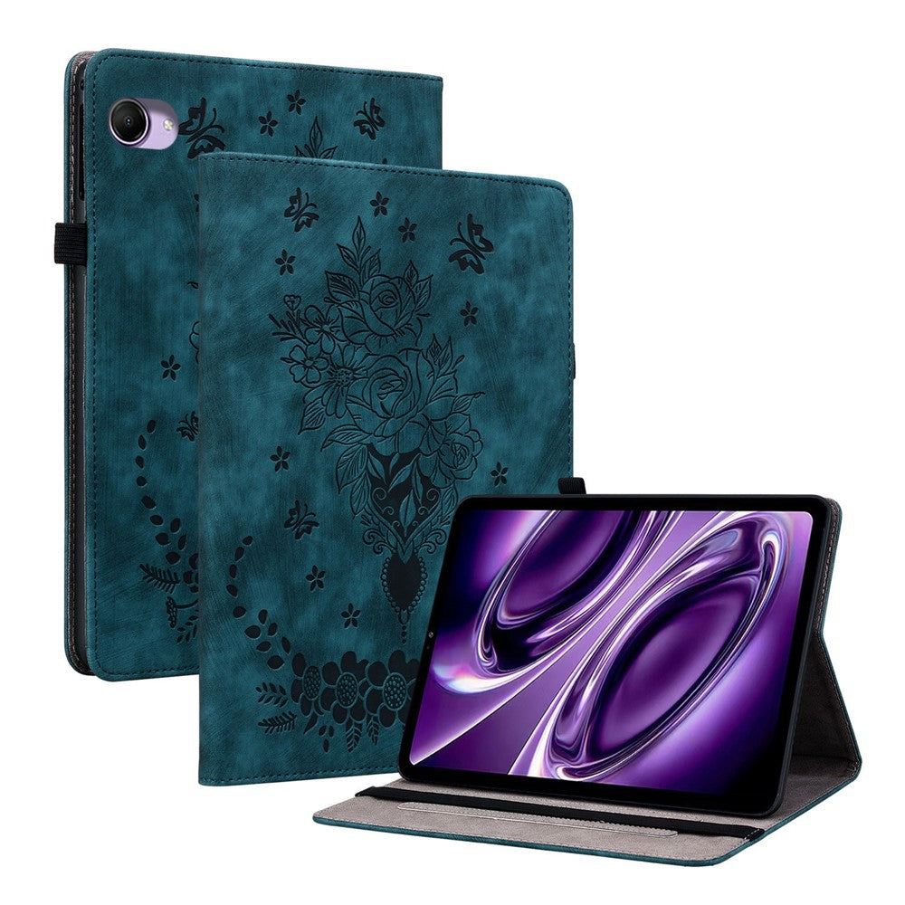 For Xiaomi Redmi K Pad 2 Case Card Holder Anti-Scratch Leather Cover Rose Flower Imprint