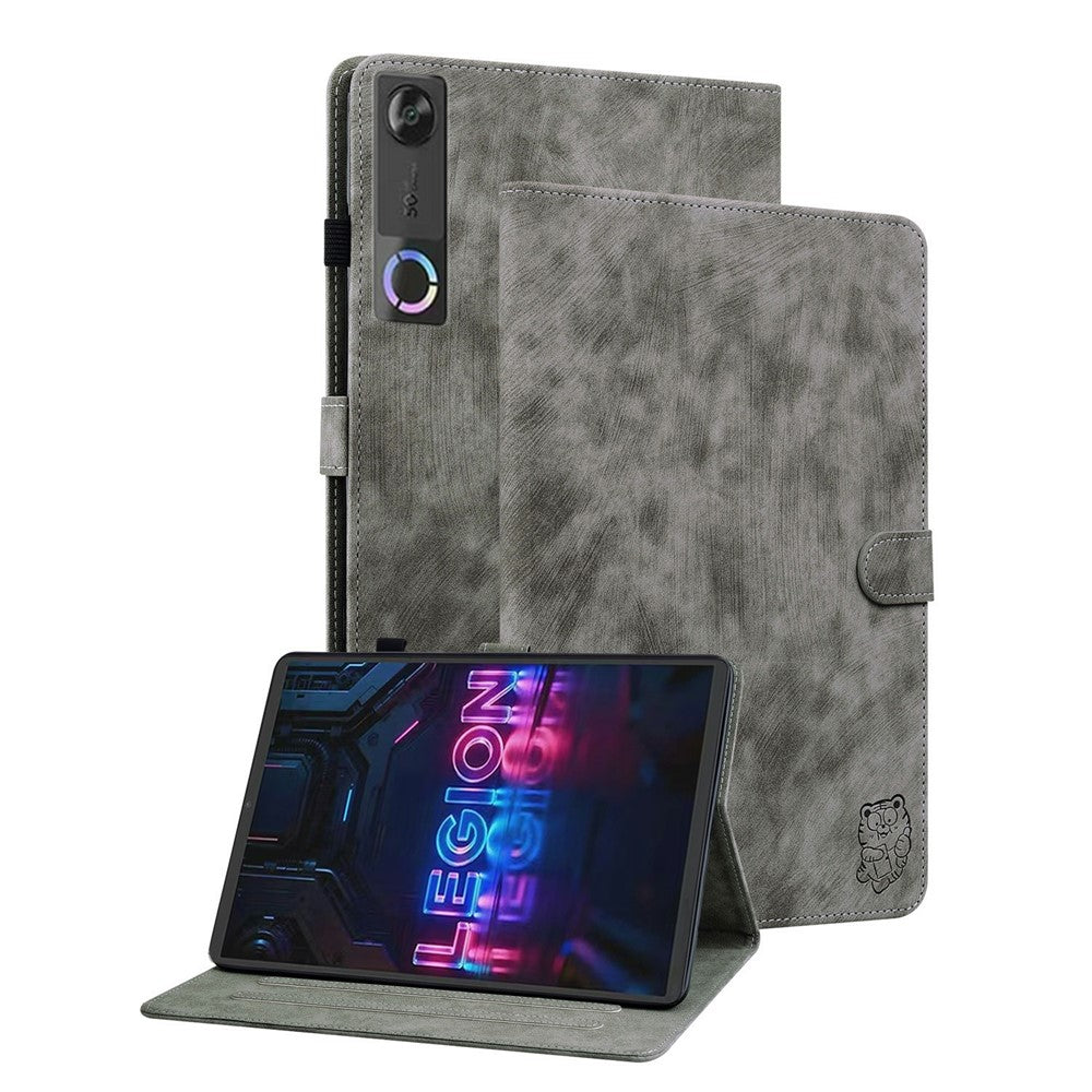 For Lenovo Tab Gen 5 / Legion Y700 (Gen 5) Case Tiger Imprint Anti-Scratch PU Leather Tablet Cover